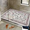 Alfombra de baño de estilo europeo, antideslizante, para inodoro, para toda la tienda, ducha, desagüe de inodoro, fácil de limpiar, con anillo de seda