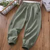 Pantalones de Verano Ligeros Estilo Hong Kong para Niños 2026 Nuevos Pantalones Anti-Mosquitos de Seda Helada Pantalones Largos Versátiles para Niños Pantalones de Secado Rápido para Niños