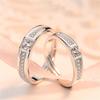 Anillos de Pareja Chapados en Platino Anillos de Boda con Diamantes Joyería de Alta Gama Anillos Abiertos Creativos de Cristal de Zirconia