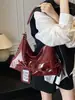 Bolso Tote Plateado para Mujer 2025 Nuevo de Moda Tendencia Bolso de Hombro Rojo Gran Capacidad Bolso Cruzado para Viaje
