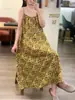Vestido de Verano Nuevo Estilo Literario y Artístico con Tirantes Florales Frescos, Holgado y de Moda, Vestido de Longitud Media Impreso Versátil Venta al por Mayor