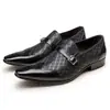 2021 Zapatos de Cuero Retro de Moda Simples y Versátiles Lote Nuevo para Hombre de Negocios con Hebilla Punta Cuadrada Slip-On Zapatos de Cuero para Hombre
