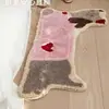 Alfombra de salón para el hogar de terciopelo de dibujos animados, alfombra frontal de espejo, alfombra suave con mechones antideslizante para salón, dormitorio, alfombra de noche para niños