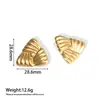 Pendientes Asimétricos de Acero Inoxidable con Baño de Oro de 18 Quilates, No se Desvanecen, Moda de Lujo Accesible Popular Transfronteriza para Mujer