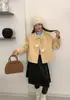 Nuevo Abrigo de Lana Doble Faz para Mujer Invierno 2026, Cuello Redondo, Visón Real, con Bolas de Piel, Corte Holgado, Abrigo Grueso