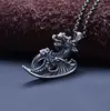 Pingente de Prata Esterlina S925 Pingente Dominador de Crânio de Dragão Masculino Design de Nicho Personalizado Criativo Tendência de Joias Retrô