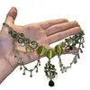 Collar nuevo de verano estilo bosque con borlas de gota de agua verde, estilo palacio, elaborado y de alta gama, moda de lujo ligero, gargantilla de doble capa