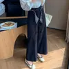 Nuevos Pantalones Casuales de Algodón Denim de Cintura Alta con Cinturón, Diseño Adelgazante, Pierna Ancha Suelta para Mujer, Otoño 2026