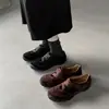 Tênis de Pele de Ovelha Calçados Casuais Femininos Outono e Inverno Novos Couro Genuíno Bico Redondo Salto Baixo Solado Grosso Slip-On Tênis Esportivos para Mulheres
