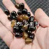 Ágata cor de café preto, gotas d'água, contas soltas, acessórios para joias de pulseira e colar DIY