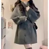 Casaco Suéter Cachecol de Cor Sólida Estilo Coreano para Mulheres, Outono e Inverno, Estilo Solto e Relaxado, Malha Slimming e Versátil, Cor Sólida, Efeito Emagrecedor