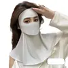 Máscara de Proteção Solar Brocada Falsa para Mulheres no Verão, Respirável, Anti-UV, para Golfe ao Ar Livre, Ciclismo, Proteção do Pescoço, Véu de Sol