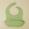 Baberos Ajustables para Niños, Bolsillos de Comida Tridimensionales de Color Sólido Extraíbles, Bolsillos Anti-Suciedad para Saliva, Baberos Impermeables para Bebé