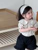 Ropa de Bebé Estilo Delgado Ropa de Verano para Niños Estilo Coreano Ropa para Niños 2026 Verano Nuevo Estilo Conjunto de Camisa de Muñeca de Manga Corta y Shorts para Niñas