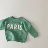 Estilo Coreano Ins Roupa Infantil para Bebês e Crianças Pequenas Meninos Meninas Moletom Outono Inverno 2021 Novo Bebê Letra Suéter Estiloso
