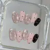 Olho de Gato Unhas Usáveis Puras Feitas à Mão Ins Avançado Gradiente Nude Puro Desejo Clareamento Rosa Aurora Adesivos de Unha Olho de Gato