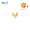 Aretes de gato esfinge sin pelo de aleación de titanio F136, tachuelas para el cartílago con circonita multicolor, joyería para piercing, stock de fábrica al por mayor