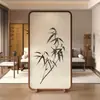 Biombo para Sala de Estar, Uso Doméstico, Madera Maciza, Oficina, Sala de Té, Dormitorio, Decoración de Bambú Estilo Zen, Pantalla de Asiento, Entrada