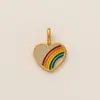 Nueva Serie de Corazones de Moda Acero Inoxidable Recubrimiento Electroquímico al Vacío 18K Impreso Colgante de Accesorio DIY Color Transparente Conservación Lote Transfronterizo