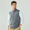 Nuevo chaleco cálido de moda simple con doble cremallera para hombre, de lana 100% pura, hilado fino de 16 cabos, hilo Yangzi, para otoño e invierno