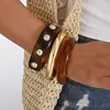 Pulsera de Borde Ancho con Superficie de Espejo de Venta Caliente Transfronteriza Europea y Americana, Pulsera Brillante Exagerada Personalizada, Pulsera de Resina Acrílica