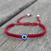 Pulsera de explosiones transfronterizas pulsera ojo de demonio pulsera tejida de cuerda roja ajustable pulsera ojo turco suministro de comercio exterior ventas directas de fábrica