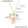Colar Coração Zircônia de Aço Inoxidável Omaca Corrente de Clavícula Dupla Camada Versátil e da Moda Joia Ouro 18K