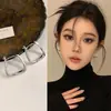 Novedad Pendientes de Moda Estilo Ins Sentido de Diseño Distintivo de Nicho Gancho de Oreja Cuadrado Pendientes de Metal Simples Aguja de Plata 925