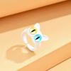 Gato Negro Monstruo Lindo Anillo Nuevo 2024 Femenino Joyería Dopamina Anillo Chico de Ojos Grandes Anillo de Cola de Pareja Masculino