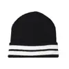 Gorro de Punto de Cachemira Suave a Rayas para Mujer Otoño/Invierno 2025, Gorro para Clima Frío que Adelgaza el Rostro, Unisex, Engrosado