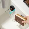 Esponja para Lavar Platos con Ventosa, Escurridor, Cubierta para Fregadero de Cocina sin Taladro, Almacenamiento de Bolas de Lana de Acero, Estante de Almacenamiento con Gancho de Pared