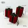NUCHI Decoração de Natal bolsa de presente de veludo conjunto de três peças, enfeites para árvore de Natal, decorações para vitrine de shopping