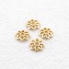Soporte de flores hueco de cobre puro de 7 mm con forma de flor, cuentas para sombreros, horquillas, accesorios para el cabello, material de joyería nupcial, accesorios, pulsera espaciadora