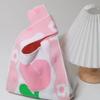 Bolsa de Pulso Tecida com Tulipa Floral, Bolsa de Tricô, Bolsa de Presente, Tote de Grande Capacidade, Portátil, Design Color-Blocking, Leve