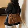 Bolsa Tote de Camurça Grande Capacidade Outono e Inverno, Bolsa de Ombro Exquisita, Novo Estilo Coreano, Bolsa Transversal Casual da Moda Diária