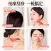 Pente Massageador Multifuncional Rosa Quatro em Um para Raspagem da Cabeça, Terapia Facial, Massagem do Couro Cabeludo e Penteado dos Meridianos