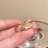 Anillo de Diseño de Alta Gama con Forma de Serpiente para Mujer, Cobre Súper Brillante Incrustado con Circonita, Anillo Ajustable para Dedo Índice, Mismo Estilo que el Anillo de Celebridad de Internet