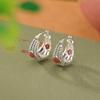 Pendientes de plata de ley S925 con diseño geométrico de ciervo, estilo retro, tejido a mano, con diamantes y temperamento en color rojo sureño.