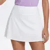 Camiseta de Verão Roupa de Tênis Secagem Rápida Respirável Cintura Alta Saia Short Esportiva Corrida Yoga Anti-Exposição Conjunto de Saia de Tênis para Mulheres