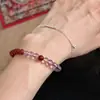 Pulsera de Amatista Brasileña Natural y Ágata Roja de Nuevo Estilo Chino Colorida Fresca y Sencilla Pulsera de Nicho