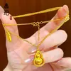 Loja de Ouro Mesmo Estilo Colar Ábaco Cabaça Escovada Banhado a Ouro, Alta Retenção de Cor, Moda Leve de Luxo, Corrente para Clavícula de Cabaça da Sorte Atacado