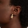 Pendientes rectangulares de costilla personalizados de plata esterlina S925 para mujer, de lujo ligero, de alta gama, de moda industrial pesada, transfronterizos.