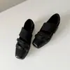 Zapatos Planos de Satén Retro con Tira Cruzada, Punta Redonda y Velcro para Mujer 2026, Suaves, Transpirables, Cómodos, Zapatos de Ballet para el Trabajo
