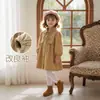 Nuevo Gabardina de Otoño 2026 para Niñas, Chaqueta de Manga Larga Estilo Británico, Gabardina Caqui para Niñas, Atuendo de Moda