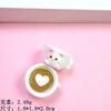 Gato de amor tridimensional caneca de chá de leite acessórios de resina cola creme cordão de grampo de cabelo diy flor de sapato pingente decoração