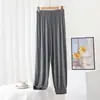 Pantalones de verano de color liso anti-mosquitos, nuevos pantalones holgados de modal para casa, pantalones casuales de moda con puños finos en tallas grandes