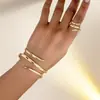 Europeu e Americano Transfronteiriço Novo Exagerado Espiral Largo Pulseira Conjunto de Anéis Femininos Baita Moda Joias de Alto Padrão