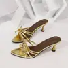 Sandalias de tacón alto europeas y americanas de punta, en stock, para mujer, nueva colección de verano 2026, tacones de aguja sexys, sandalias de punta abierta, disponibles en Wish