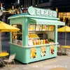 Kiosko de bebidas de moda, calle comercial, pasillo peatonal, tienda de batidos y té de leche, tienda de snacks en contenedor móvil