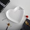 Prato Criativo Coração de Pêssego Escandinavo Cerâmica Branco Puro Coração Prato Doméstico Fofo Café da Manhã Sobremesa Multi-Grades Prato de Sobremesa